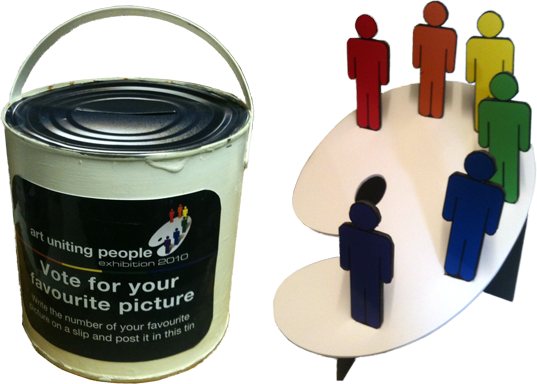Art Uniting People Voting tin and Logo Model