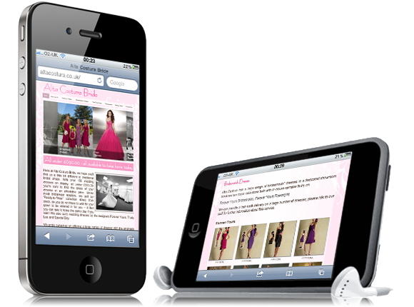 Website running on an iPhone 4 and an iPod touch